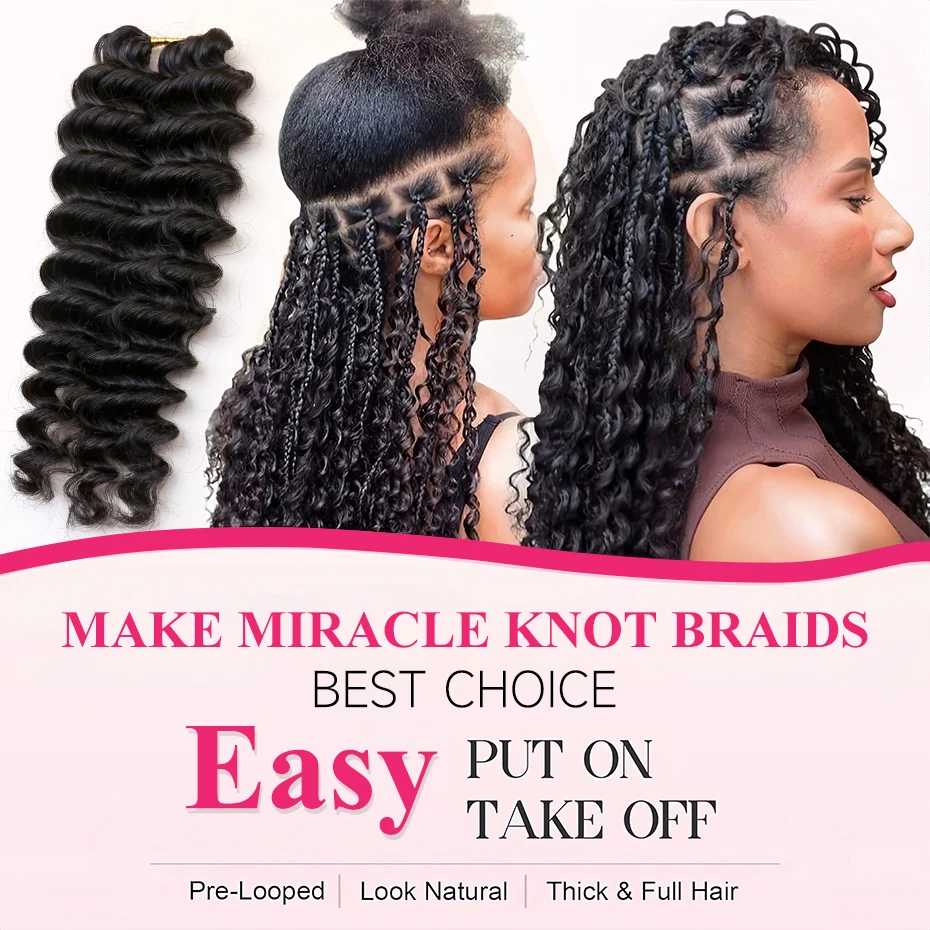 Deep Wave Human Hair Crochet E - Feather Hair Extension review and price