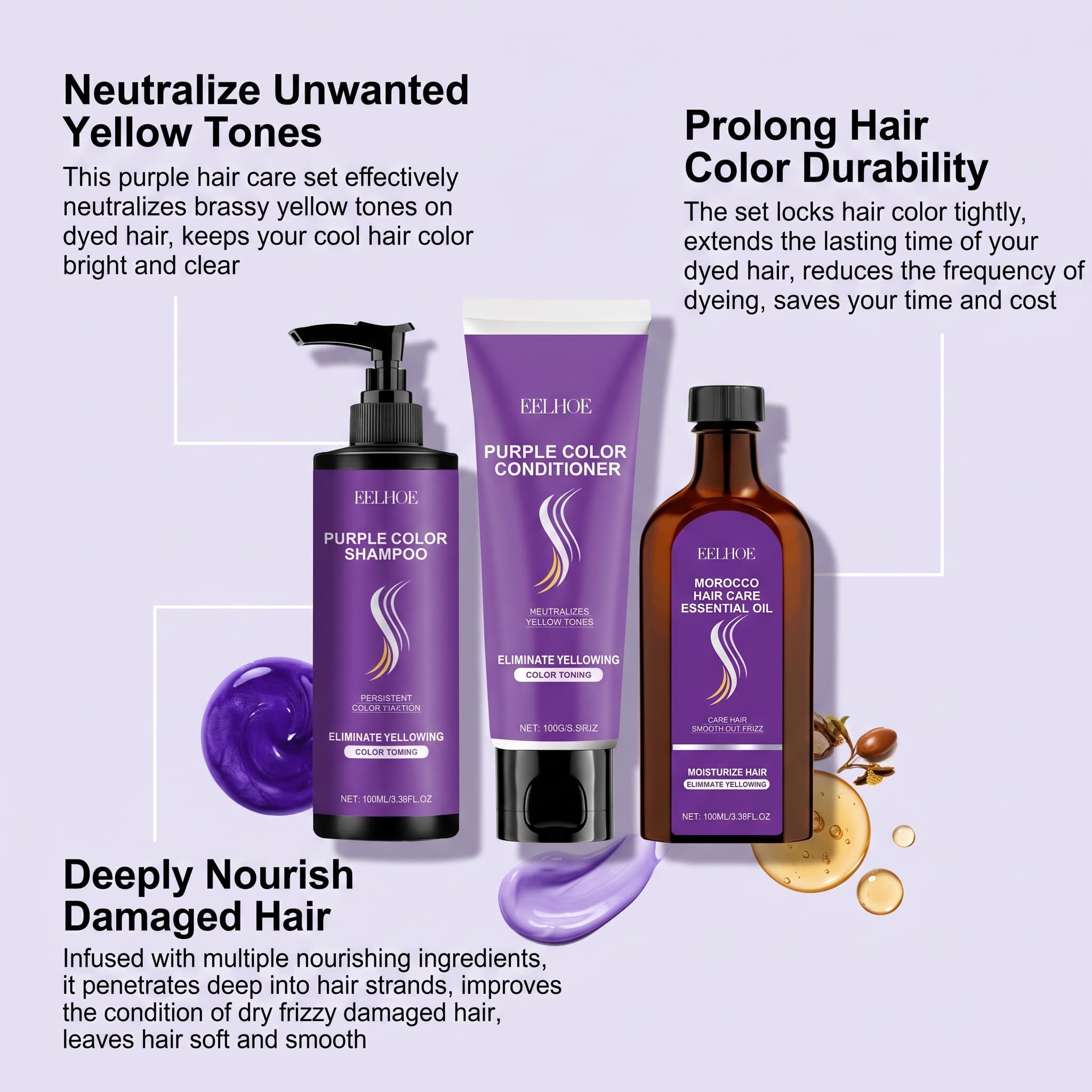 Purple Shampoo Set With Condit - Hair Care Conditioner review and price