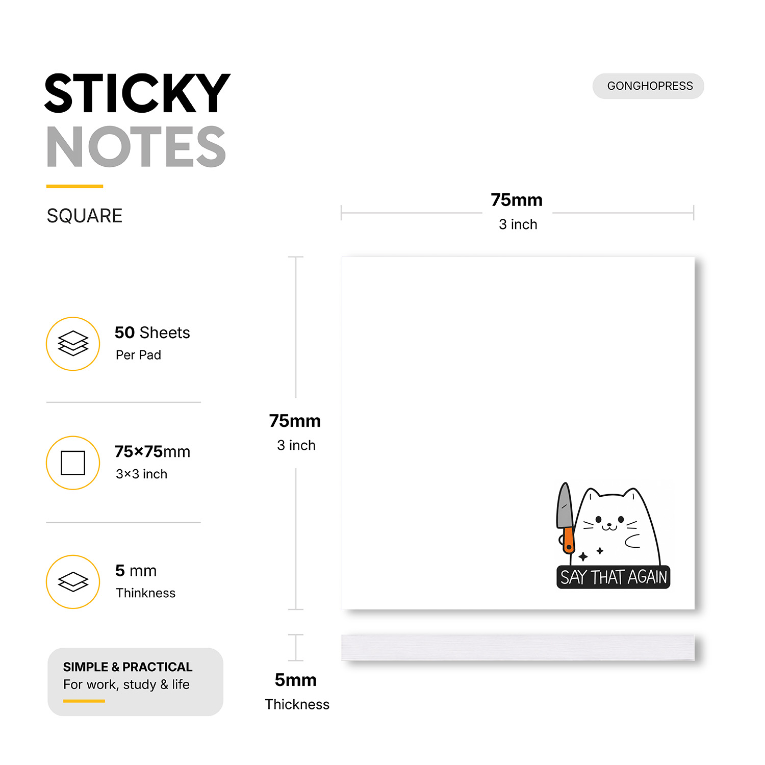 2pcs Funny Cat Meme Sticky Not - Hair Care Journal review and price