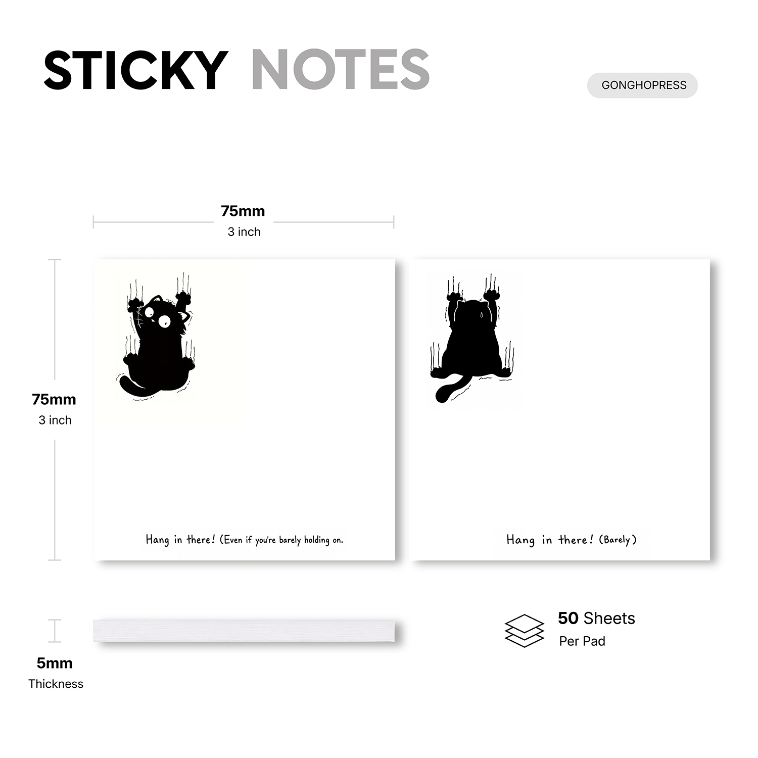2pcs Cat Meme Sticky Notes Set - Hair Care Journal review and price
