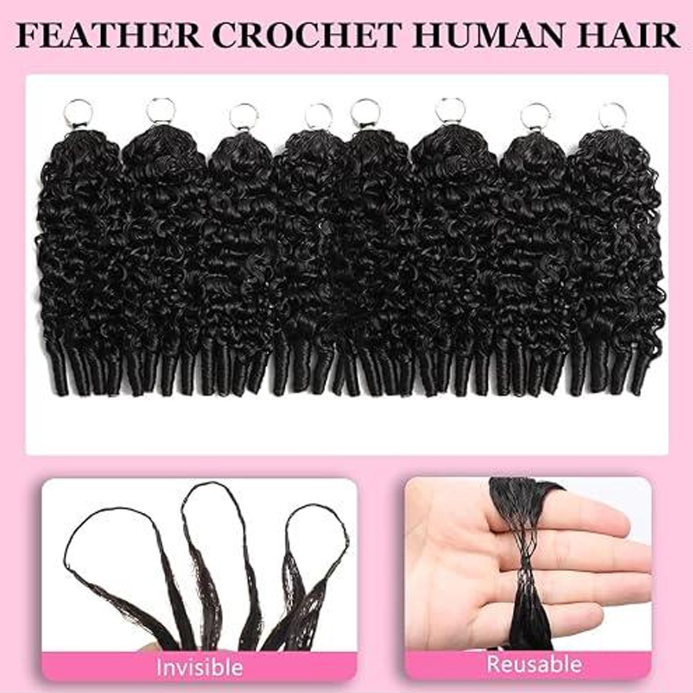 12A Natural Black Burmese Curl - Feather Hair Extension review and price