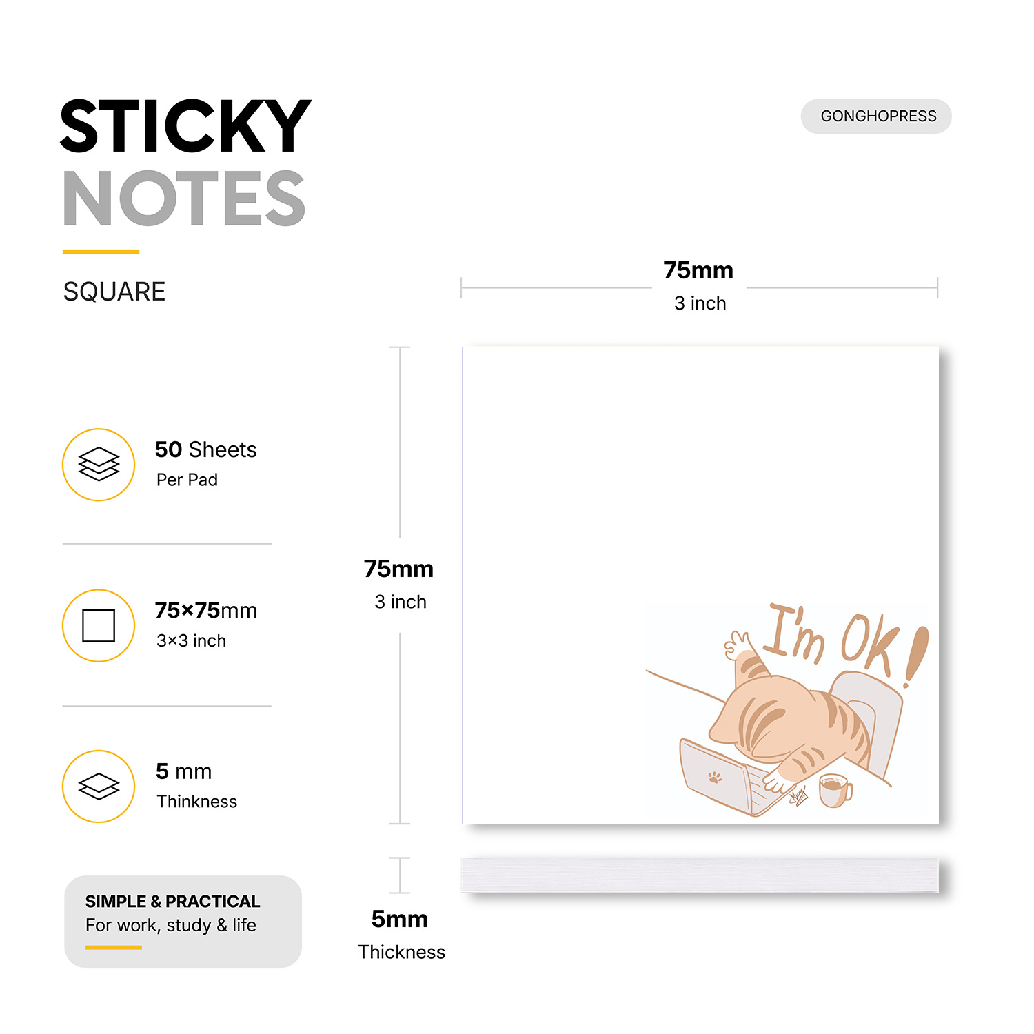 2pcs Funny Cat Meme Sticky Not - Hair Care Journal review and price