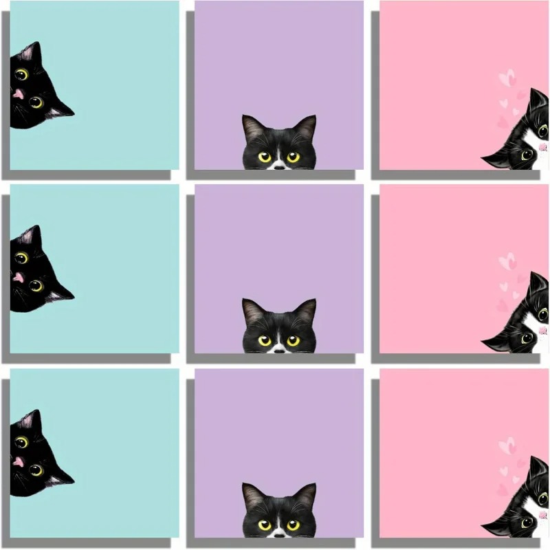 9pcs Cat Sticky Notes Set, Cut - Hair Care Journal review and price