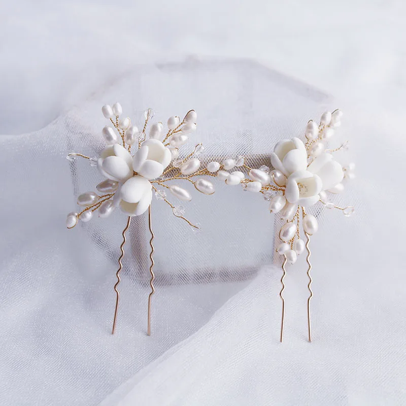 Natural pearl ceramic flowers  - Hair Care Zinc review and price