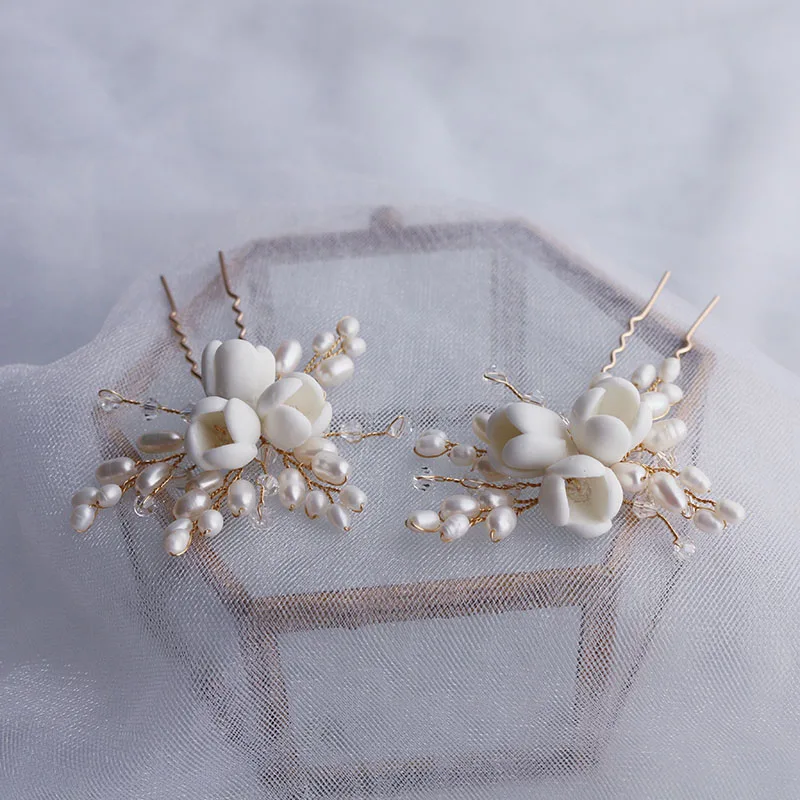 Natural pearl ceramic flowers  - Hair Care Zinc review and price
