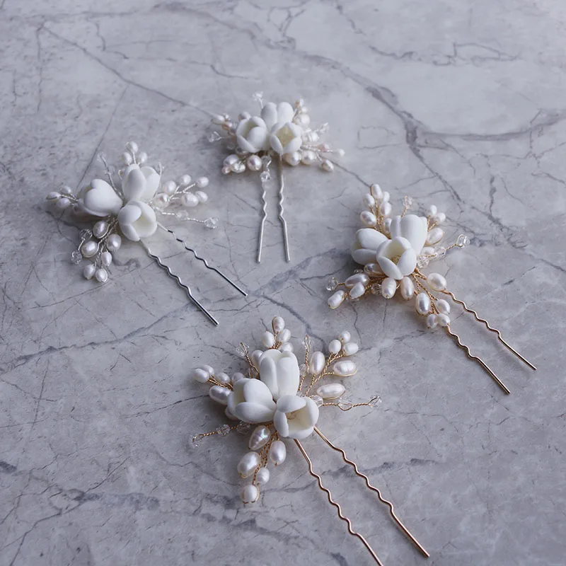 Natural pearl ceramic flowers  - Hair Care Zinc review and price