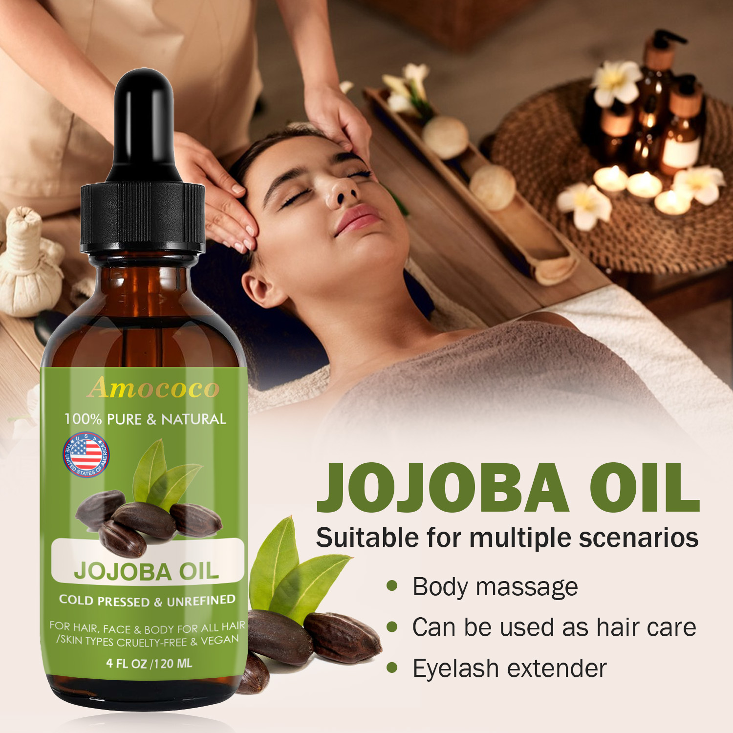 Amococo 2pcs Jojoba Oil and Ro - Castor Oil Cold Press review and price