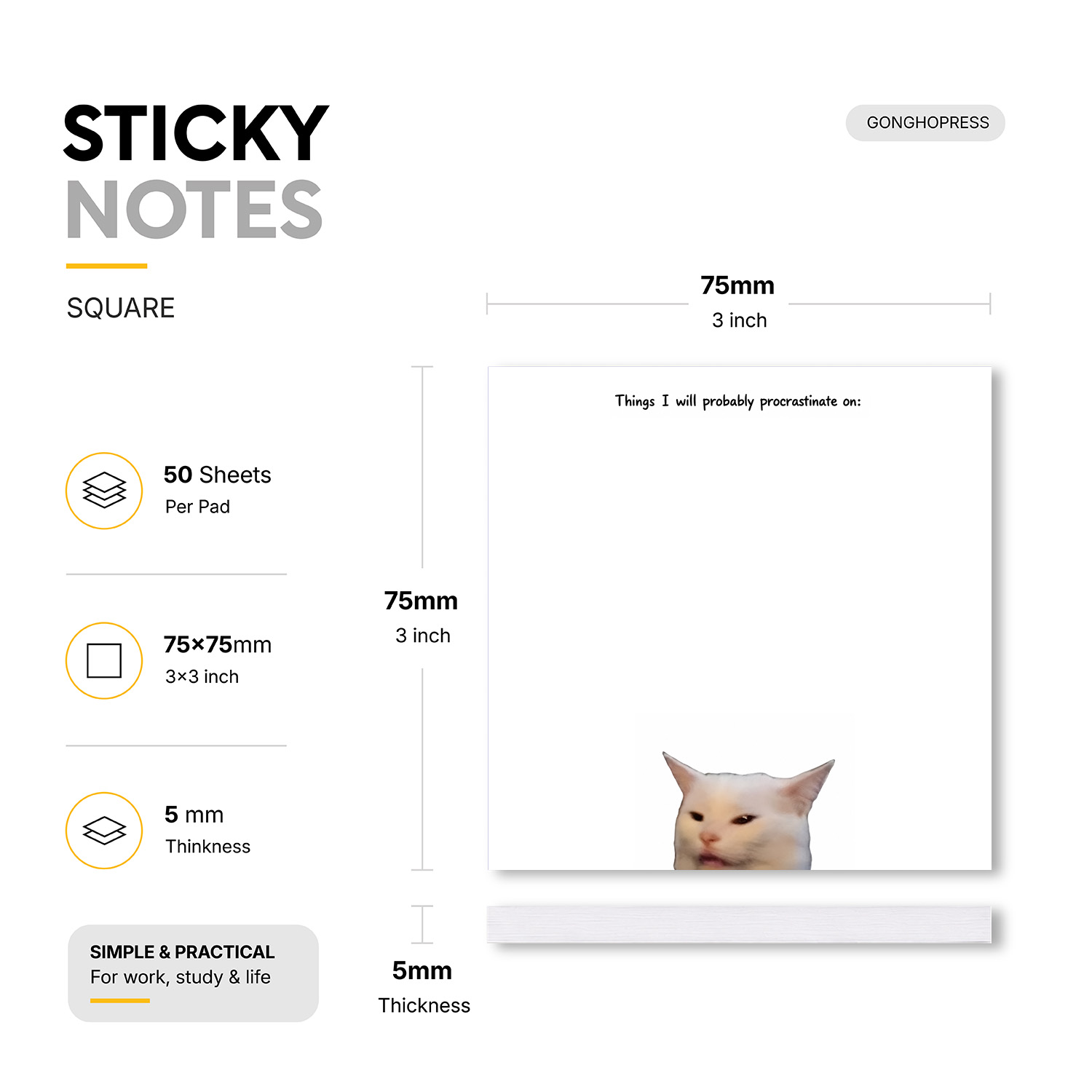 2pcs Funny Cat Meme Sticky Not - Hair Care Journal review and price