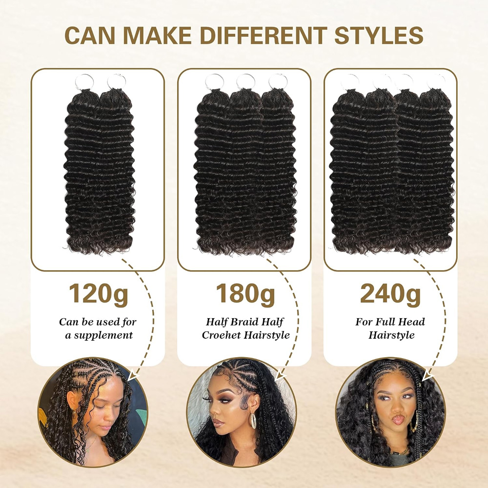 Deep Wave Feather Crochet Brai - Feather Hair Extension review and price